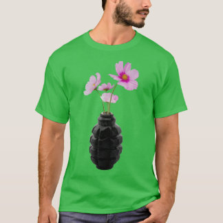 the flower of peace design sticker t shirt