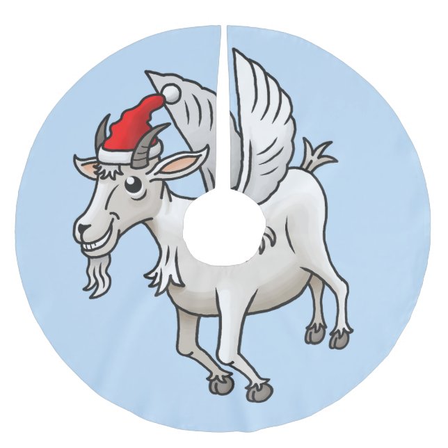 The Flying Christmas Goat Julgransmatta Borstad Polyester (Framsidan)