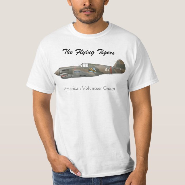 The Flying Tigers P-40 T Shirt (Framsida)