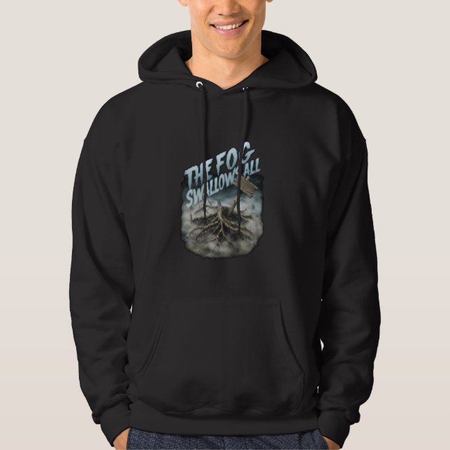 The Fog Swallows All in Mysterious Foggy Scary Woo Hoodie (Framsida)