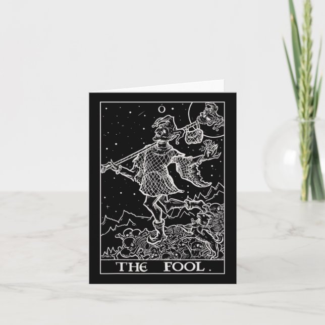 The Fool Tarotkort Klovn Halloween Gotisk  Kort (Framsida)