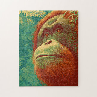 The Forest Dweller - Orangutan, Japanese art Pussel