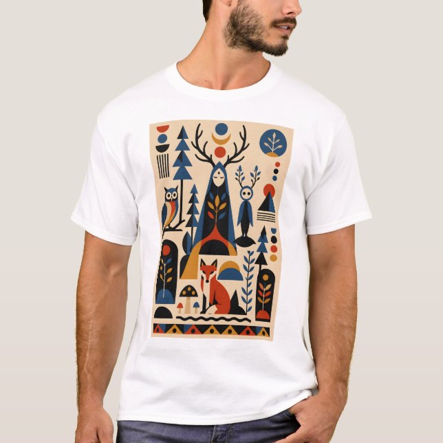 The Forest Remembers – Geometric Art T-Shirt (Framsida)