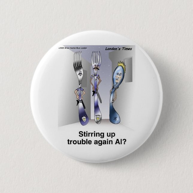 The Fork Polis Roliga Tecknade Gåvor & Samlarobjek Knapp (Framsida)