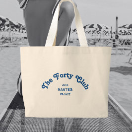 The Forty Club Retro Blue Custom Crest Jumbo Tygkasse
