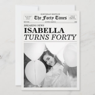 The Forty Times Newspaper 40-årsfest Inbjudningar