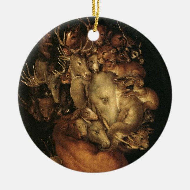 The Four Elements: Earth - Giuseppe Arcimboldo Julgransprydnad Keramik (Framsidan)