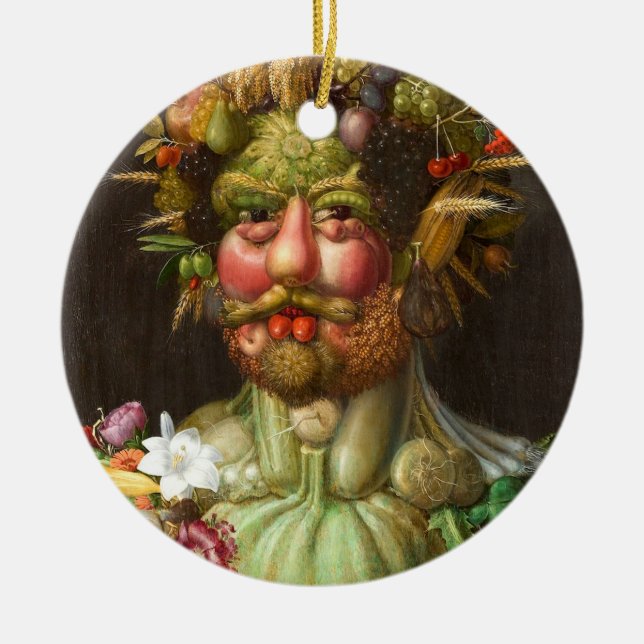 The Four Seasons: Vertumnus - Giuseppe Arcimboldo Julgransprydnad Keramik (Framsidan)