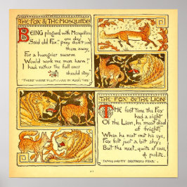 The Fox and Mosquitoes Walter Crane Poster
