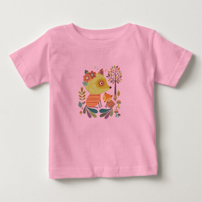 The Fox and the Flowers T-Shirt (Framsida)