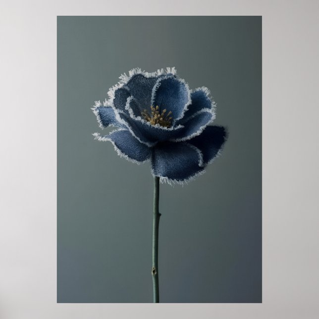 The Fragile Bloom of a Reconstructed Denim Flower Poster (Framsidan)