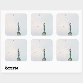 The Freedom Monument in Riga, Latvia Fyrkantigt Klistermärke