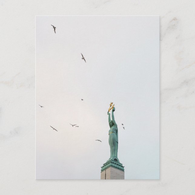 The Freedom Monument in Riga, Latvia Vykort (Framsida)