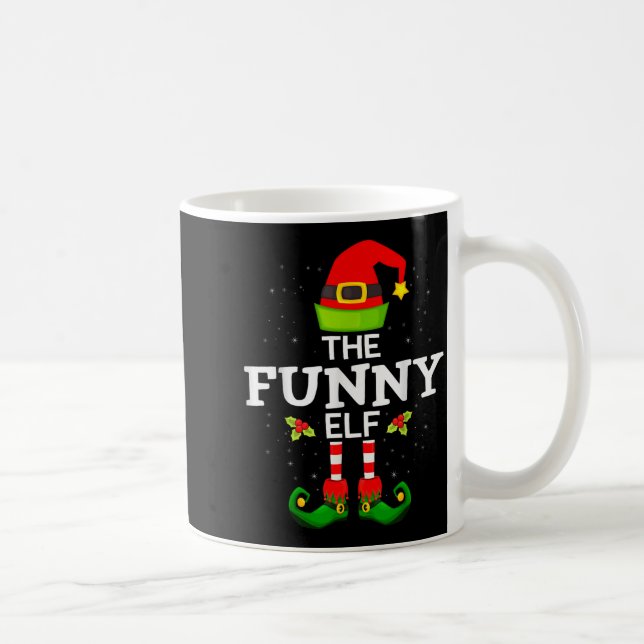 The Funny Elf Christmas Family Matching Pajama  Kaffemugg (Höger)