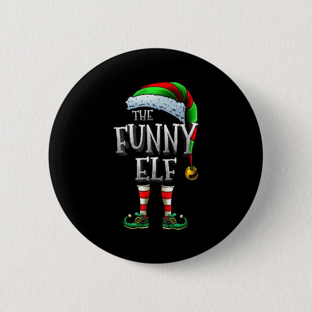 The Funny Elf Shirt Matching Family Funny Christma Knapp (Framsida)