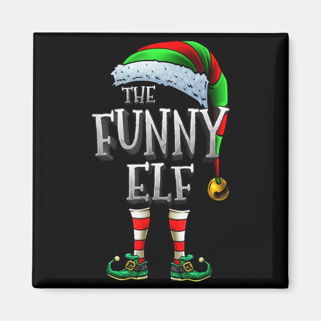 The Funny Elf Shirt Matching Family Funny Christma Magnet (Framsidan)