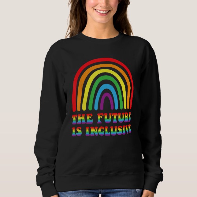 THE FUTURE IS INCLUSIVE Rainbow LGBT Gay Pride Mon T Shirt (Framsida)