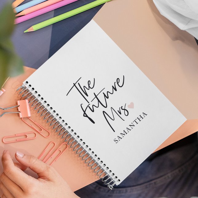 The Future Mrs och Ditt Namn | Modern Skönhetspres Anteckningsbok (Skapare uppladdad)