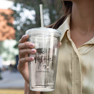 The Future Mrs och Ditt Namn   Modern Skönhetspres Take Away Mugg