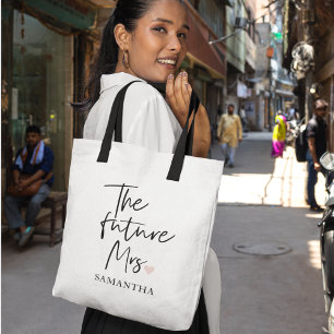 The Future Mrs och Ditt Namn   Modernt Skönhetspre Tygkasse