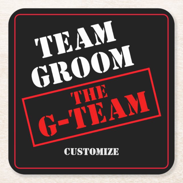 The G-Team Team Groom Underlägg Papper Kvadrat (Framsidan)