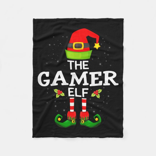 The Gamer Elf Christmas Family Matching Pajama  Fleecefilt (Framsidan)