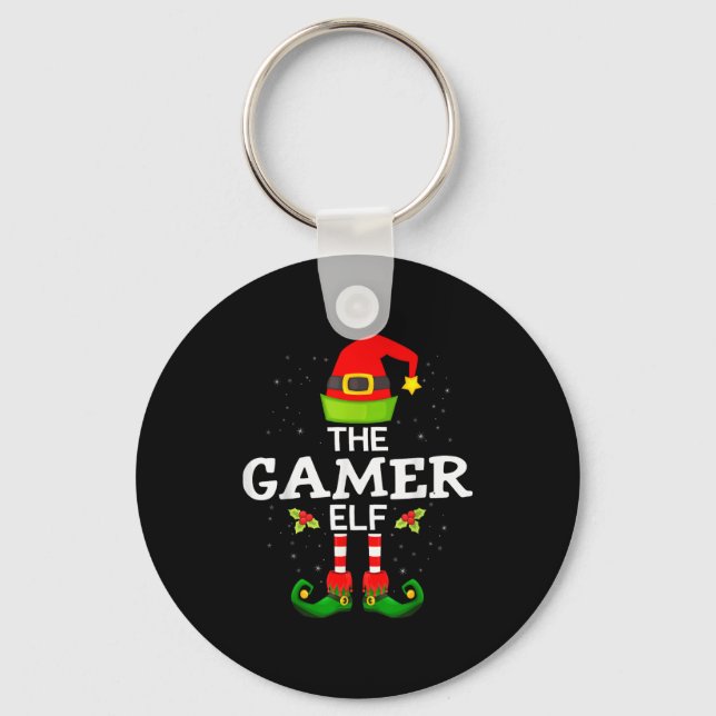 The Gamer Elf Christmas Family Matching Pajama  Nyckelring (Framsida)