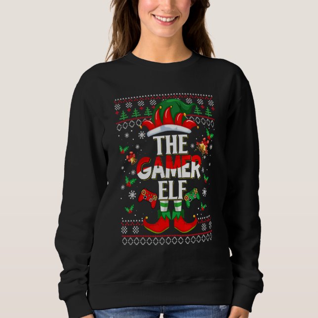The Gamer ELF Christmas Family Squad Matching Men  T Shirt (Framsida)