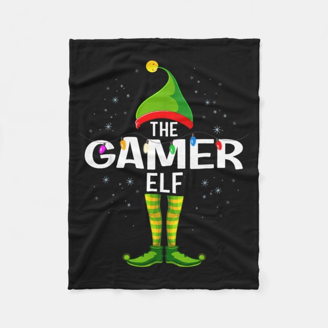 The Gamer Elf Christmas Group Family Pajama  Fleecefilt (Framsidan)