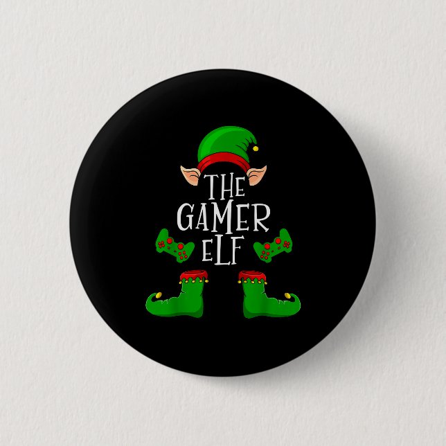 The Gamer Elf Christmas Matching  Knapp (Framsida)