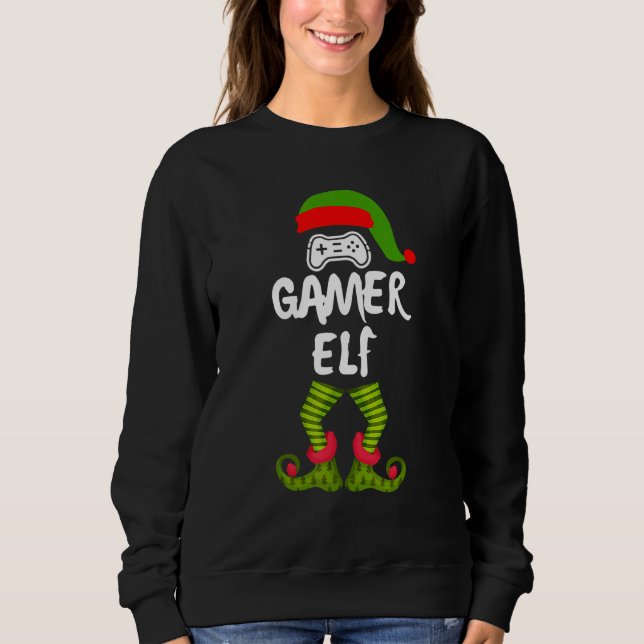 The Gamer Elf Christmas Pajama  For Gamer Boys T Shirt (Framsida)