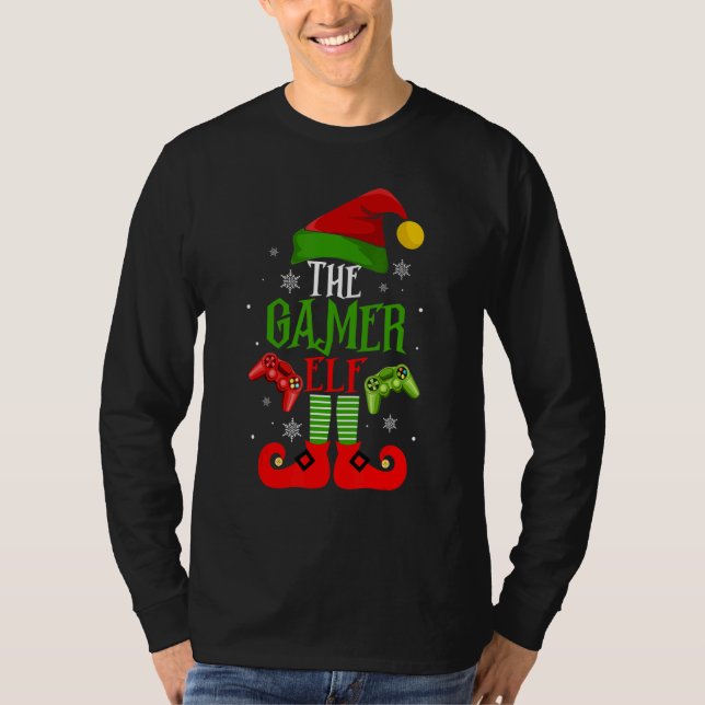 The Gamer Elf Family Matching Christmas Pajama Hap T Shirt (Framsida)