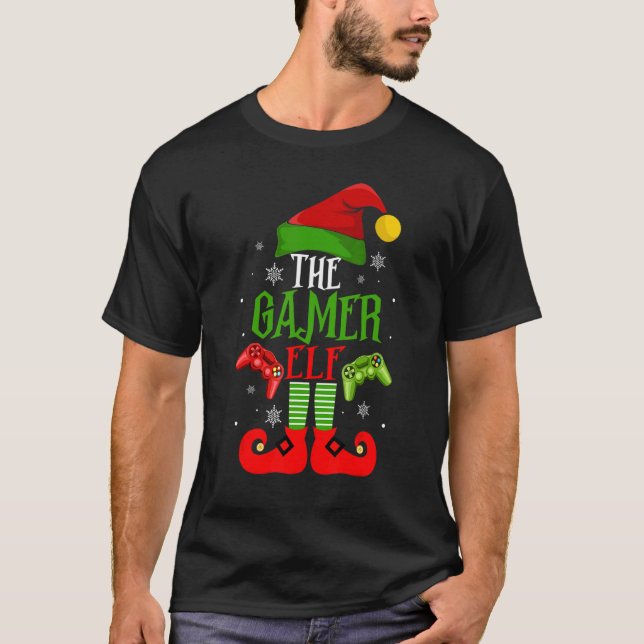 The Gamer Elf Family Matching Christmas Pajama Hap T Shirt (Framsida)