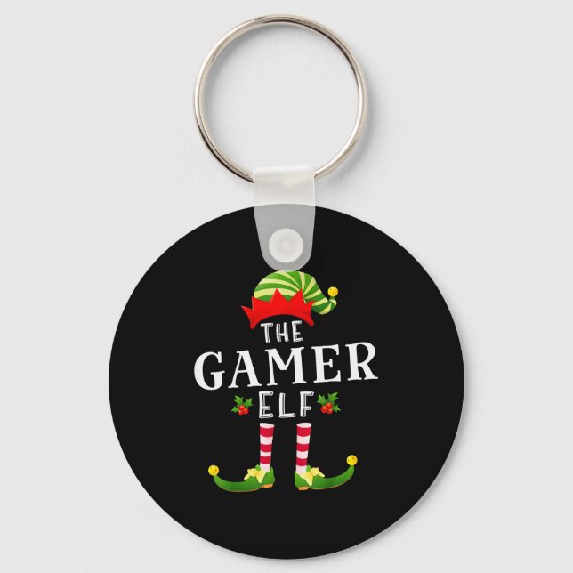 The Gamer Elf julmatchande pyjamas  Nyckelring (Framsida)