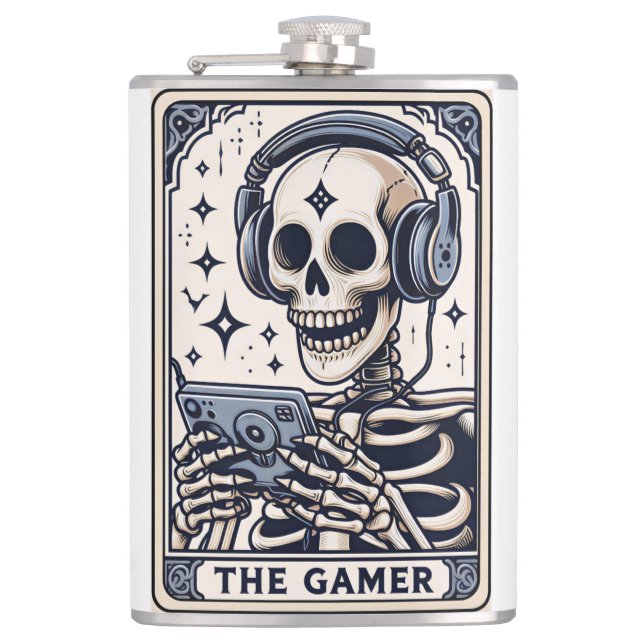 The Gamer Skeleton Tarotkortet Fickplunta (Framsidan)