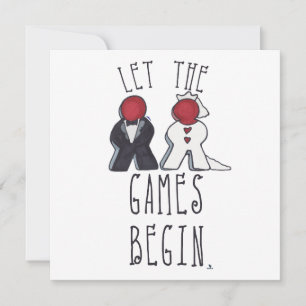 The Games Begin Meeple Bröllop Konst Meddelande