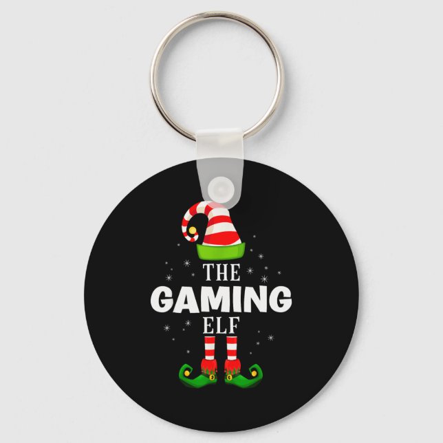 The Gaming Elf Christmas Pjs Matching Pajama  Nyckelring (Framsida)
