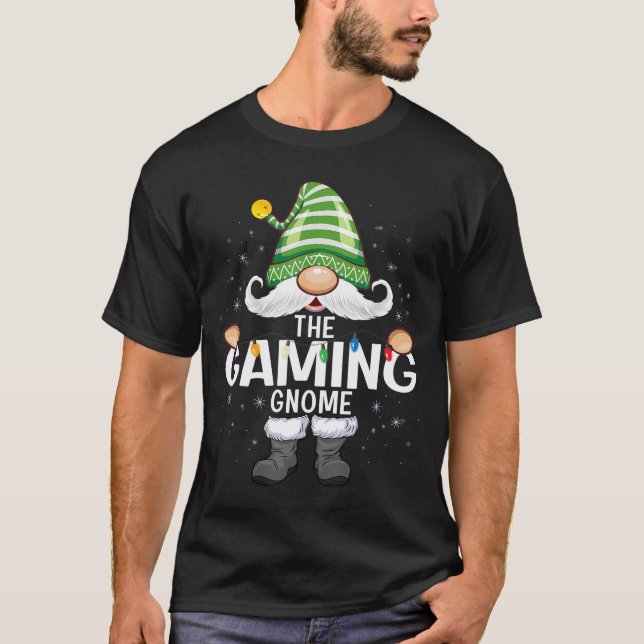 The Gaming Gnome Matchande Jul vän grupp T Shirt (Framsida)