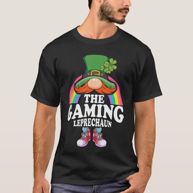 The Gaming Leprechaun St Patricks Day Kostym för f T Shirt (Framsida)