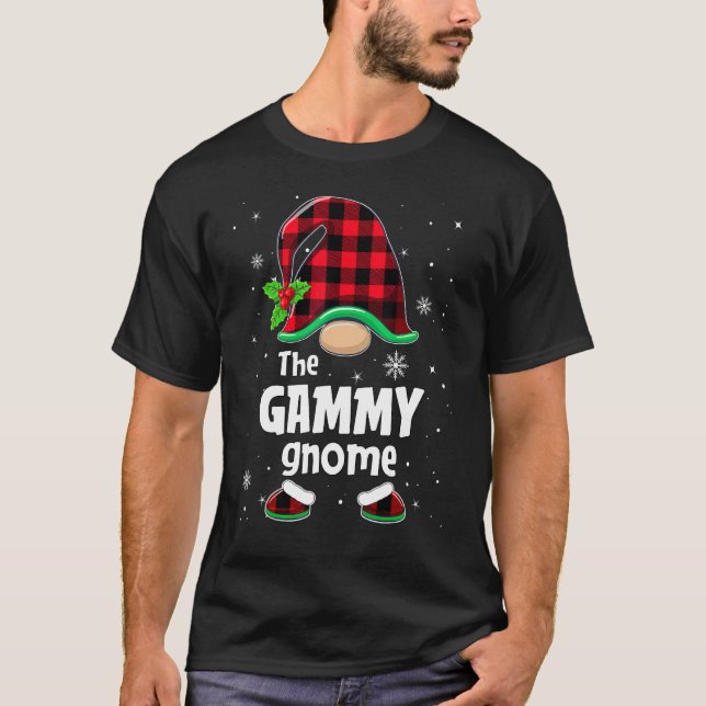 The Gammy Gnome Buffalo Plaid Christmas Matching F T Shirt (Framsida)