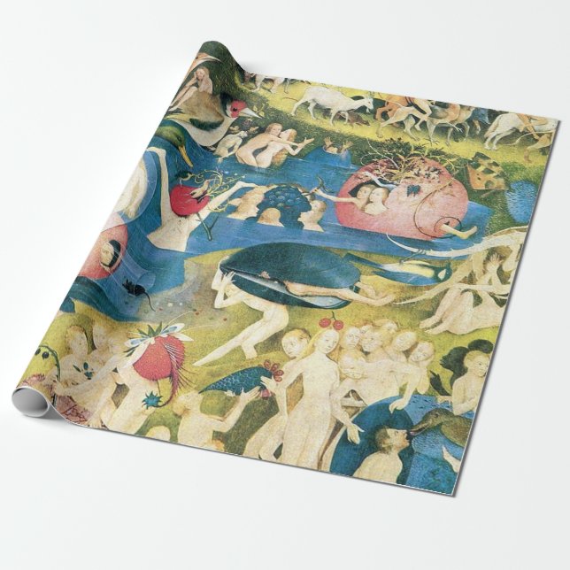 The Garden Of Earthly Delights Hieronymus Bosch Presentpapper (Utrullad)