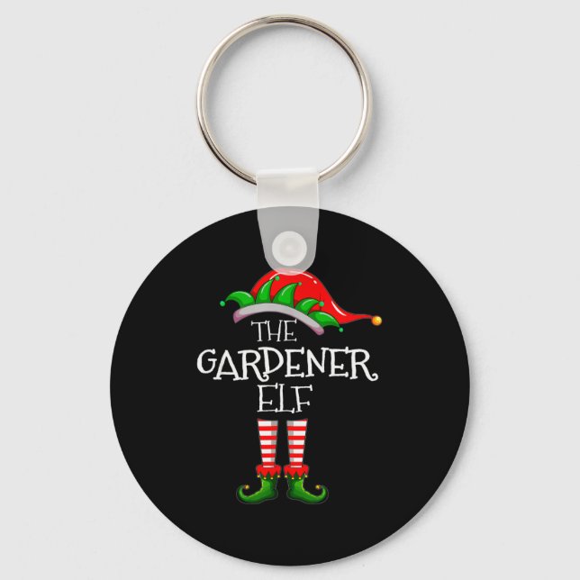 The Gardener Elf Matching Family Group Christmas P Nyckelring (Framsida)