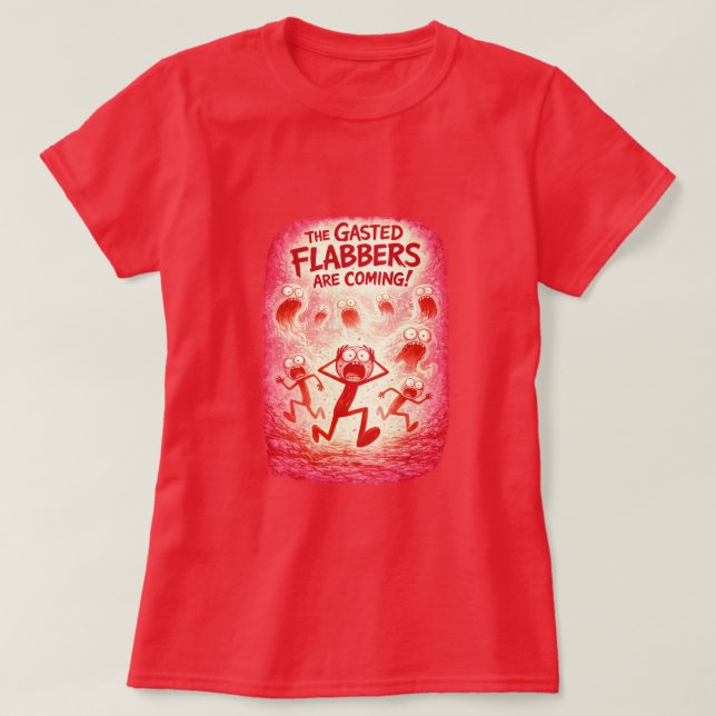 The Gasted Flabbers kommer! (4) Röd T-Shirt (Design framsida)