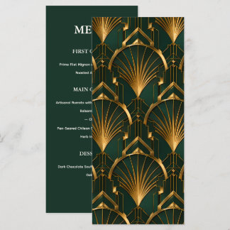 The Gatsby Art Deco Wedding Menu Card Meny