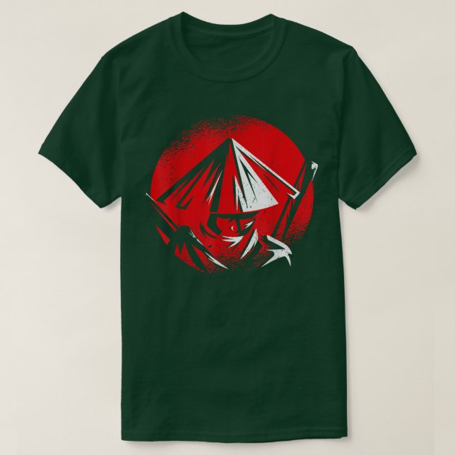 The Ghost Samurai Mask Warrior Samurai Swords Bush T Shirt (Design framsida)