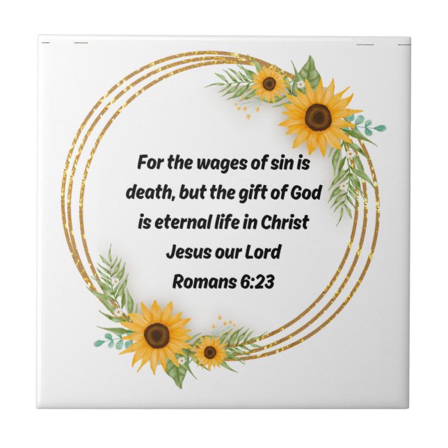 The Gift of Grace Romans 6:23 Kakelplatta (Framsidan)