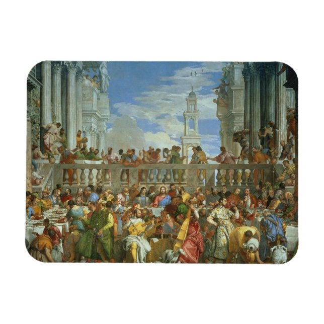 The Giftermål Feast at Cana, c.1562 (oil on canvas Magnet (Horisontell)