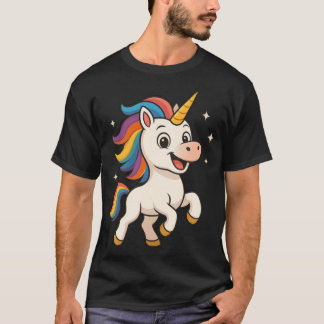 The Giggling Rainbow Unicorn girl T Shirt