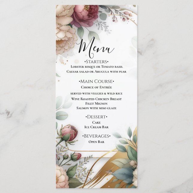 The Gilded Secret Garden Floral Glam Wedding  Meny (Framsida)