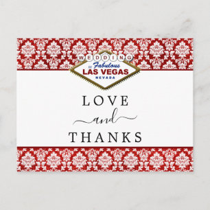 The Glitter Damask Las Vegas Bröllops Kollektion Meddelande Vykort